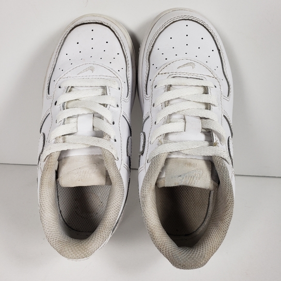 Nike Air Force 1 Triple White Toddler Athletic Shoe Size 10C White 314194-117 - Picture 6 of 7